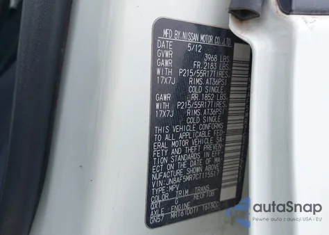 2012 Nissan Juke Sv из США, поврежденный, VIN JN8AF5MR7CT115517